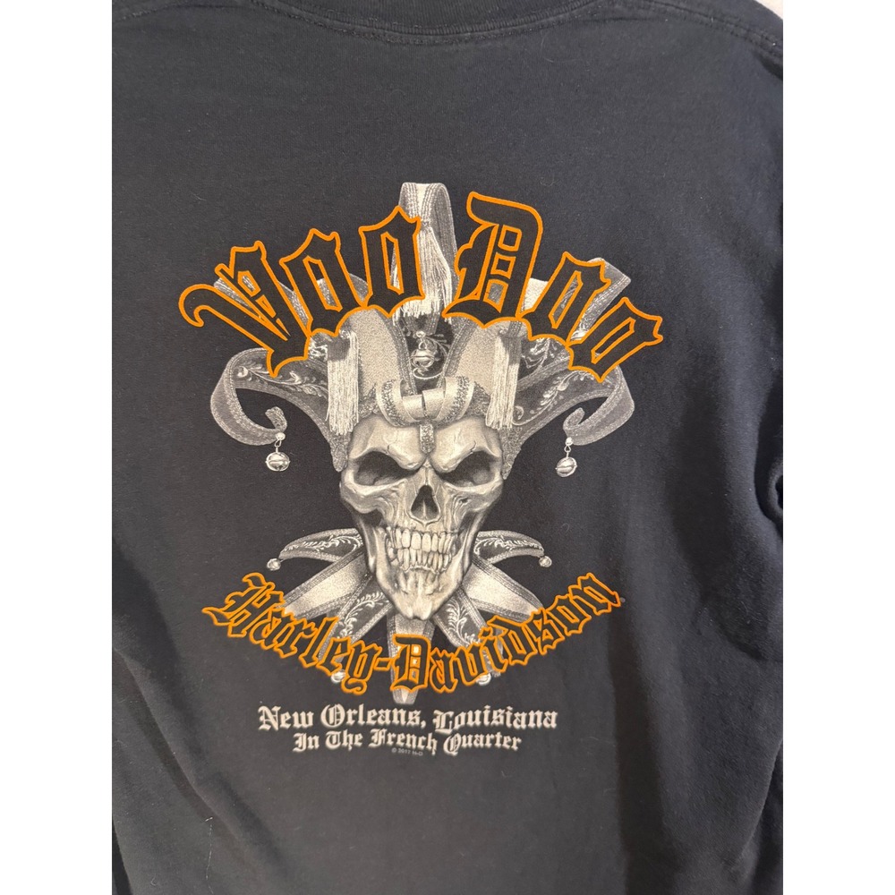 Harley-Davidson Voodoo New Orleans Jester Skull Long Sleeve Shirt Mens M